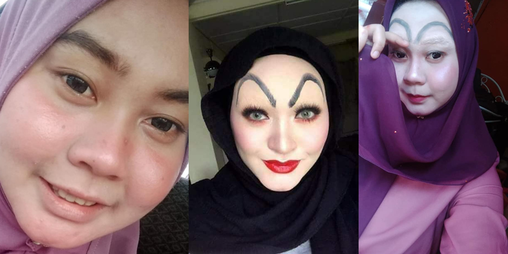 Pasrah Kalah Tantangan, Gadis Ini Tampil dengan Kening Aneh di Hari Lebaran