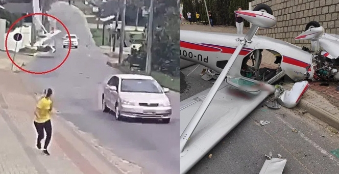 Ngeri, Video Detik-detik Pesawat Jatuh di Permukiman