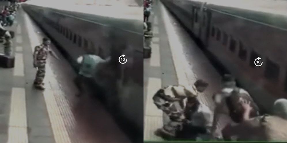 Video Detik-Detik Satpam Selamatkan Penumpang yang Nyaris Terlindas Kereta