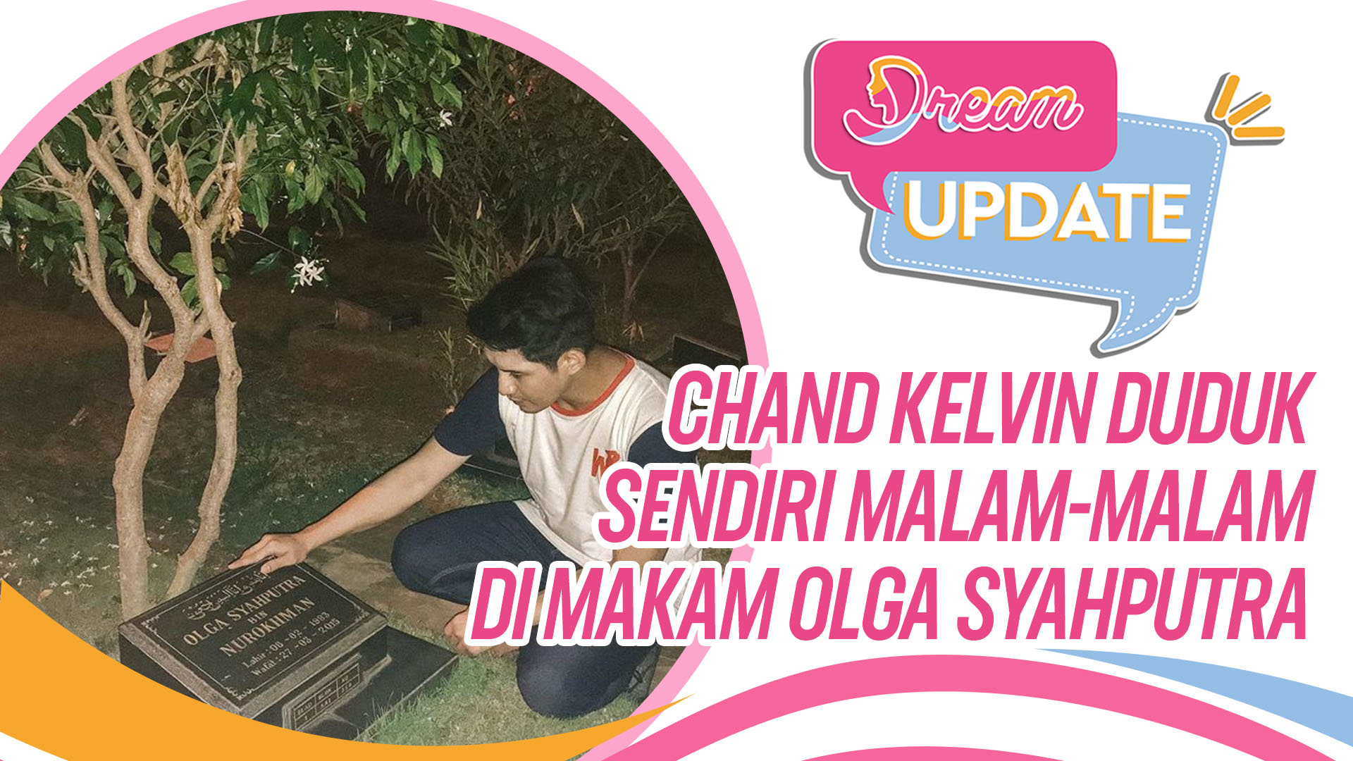 Chand Kelvin Duduk Sendiri Malam-malam di Makam Olga Syahputra