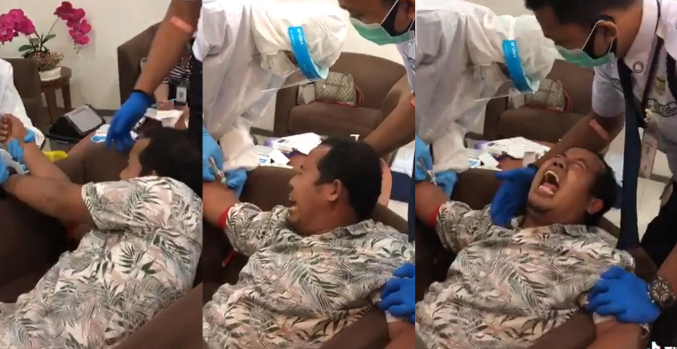 Viral Video Bapak Takut Disuntik, Nangis Kejer Sampai Badan Goyang-goyang