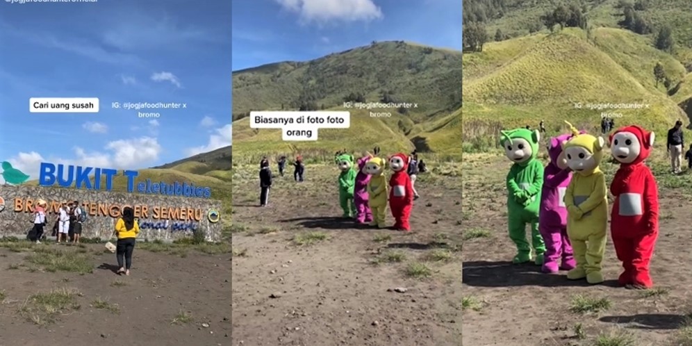 Sepi Pengunjung, Aksi Badut Teletubbies di Gunung Bromo Bikin Terenyuh