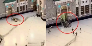 Heboh Video Mobil Tabrak Pintu Masjidil Haram di Mekah