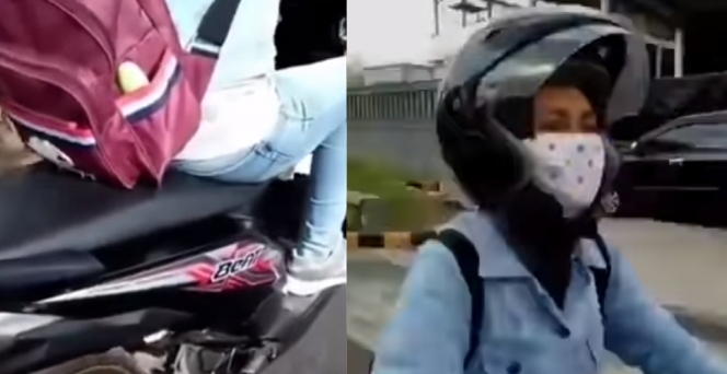Viral Video Cewek Naik Motor Terciduk Bawa Mentimun, Netizen Jadi Curiga