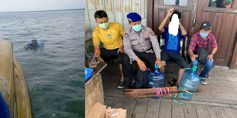 Pemuda Malang Nekat Pulang Seberangi Teluk Balikpapan Pakai Galon Air
