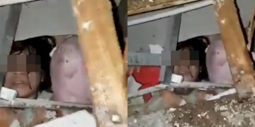 Pilu, Video Bocah Tertimpa Reruntuhan Gempa Majane Minta Tolong