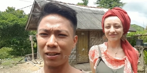 Viral Bule Cantik Istri Pria Lombok Tetap Bahagia Meski Hidup di Gubuk Sederhana