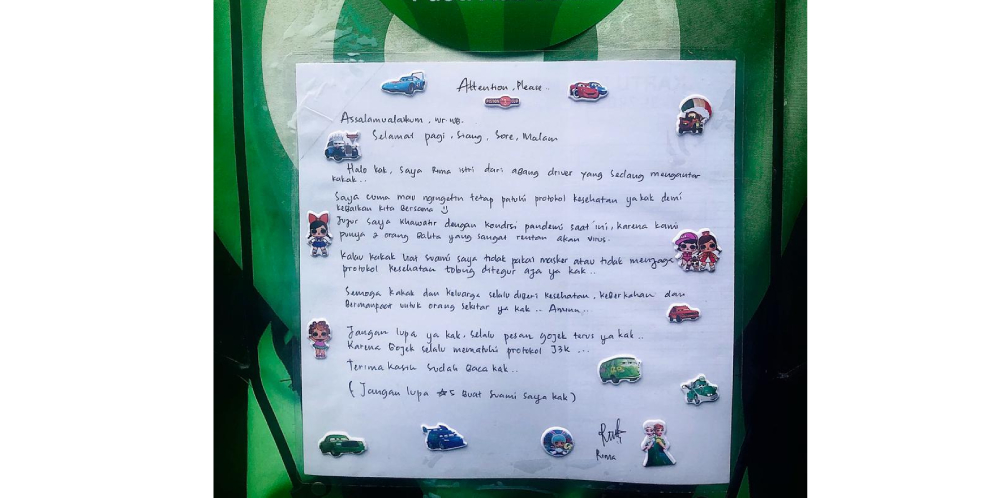 Viral Surat Istri Driver Ojol, Isinya Bikin Mewek!