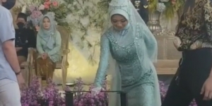 Viral Aksi Debus Pengantin Wanita, Netizen: Suami Jangan Macam-Macam!