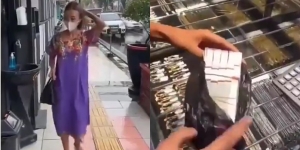 Viral Video Wanita Dasteran & Sandal Jepit Bawa Rp 32 Juta di Kresek Beli Emas