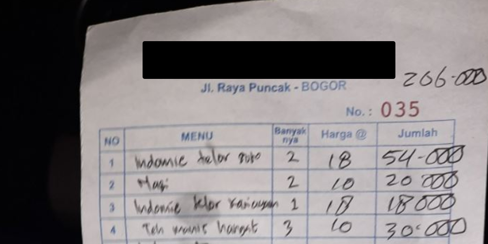 Ngaku Digetok Warung di Puncak: Mie Rebus Telur Rp54 Ribu, Roti Bakar Rp25 Ribu