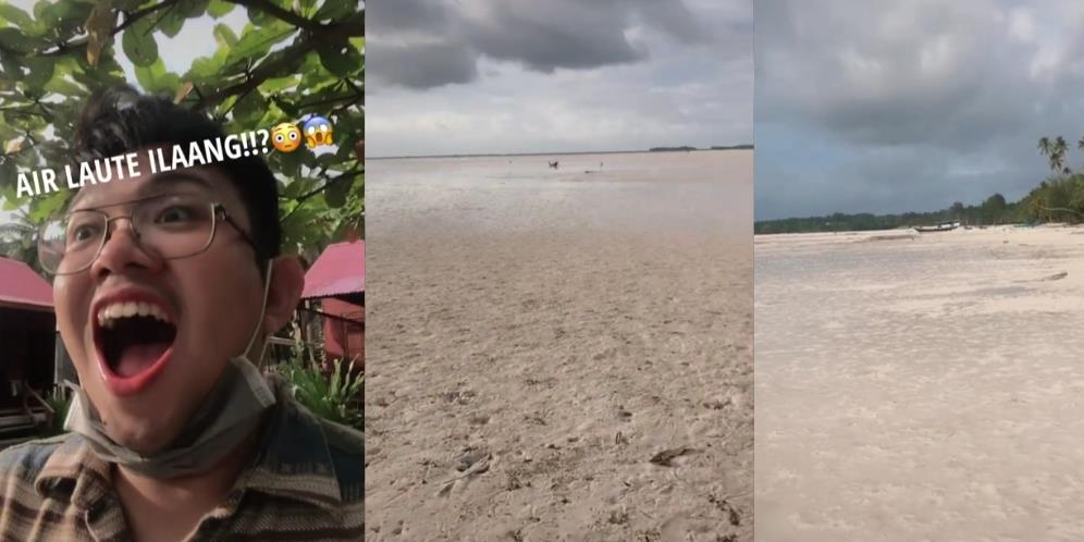 Viral Pemuda Syok Lihat Pantai Pulau Kei Kering, Bisa Jalan ke Tengah Laut