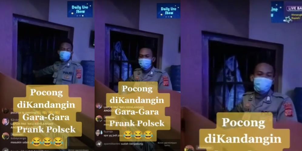 Ngakak, Gagal Nge-Prank Polsek, Pocong Auto Kena Mental Usai 'Dikandangin'