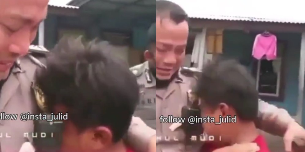 Momen Pilu Anak Yatim Piatu Hampiri Anggota Polisi, Ajukkan Permintaan Ini