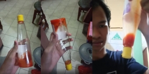 Video Cara Mudah Keluarkan Sisa Saus dari Dasar Botol, Ditonton Jutaan Kali