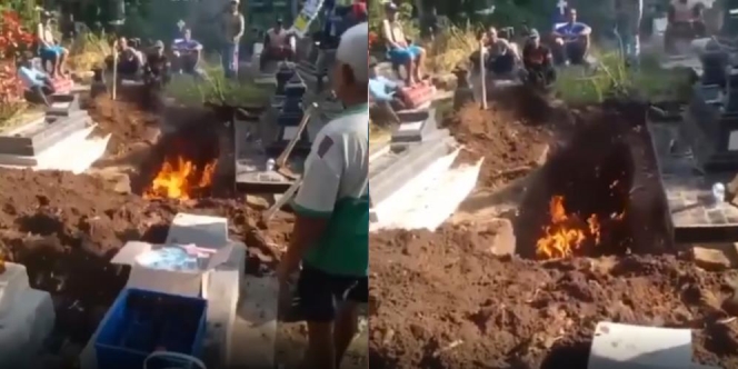 Viral Video Liang Lahat Keluarkan Api usai Digali, Cek Faktanya