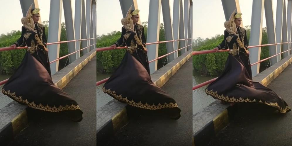 Foto Prewedding di Jembatan Cinta, Ada yang Muncul dari Dalam Rok Si Wanita