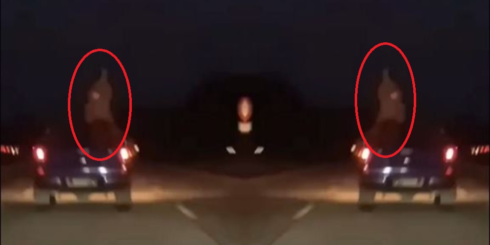 Video Sosok Putih Berdiri di Atas Mobil yang Melaju Kencang, Bikin Merinding