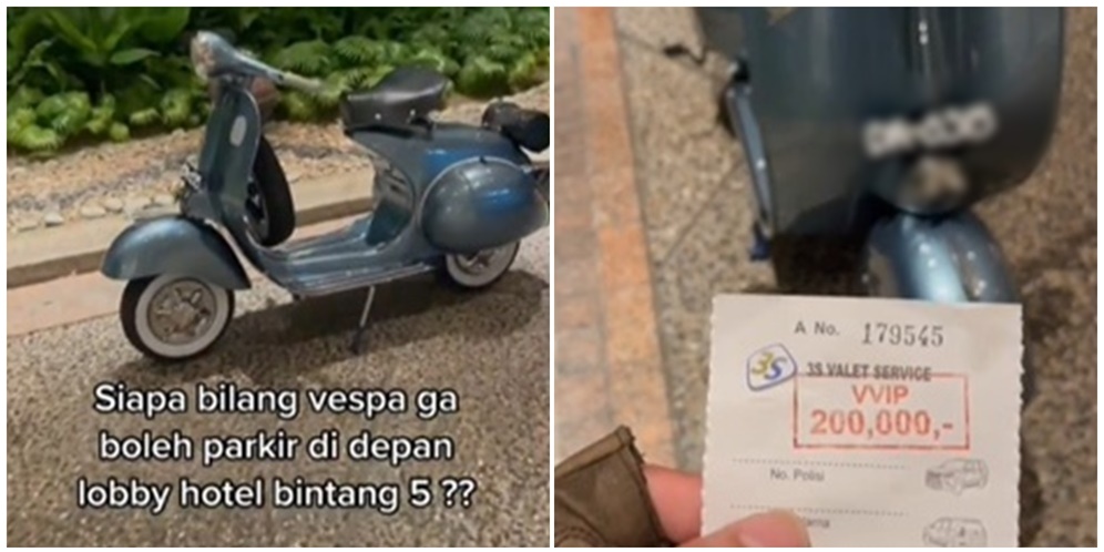 Vespa Jajal Parkir di Lobby Hotel Bintang Lima, Lihat Tarifnya Bikin Melongo