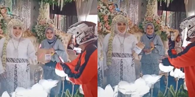 Viral Pengantin Wanita Masih Terima Paket di Hari Pernikahan, ‘Foto di Kurir Terbaik’