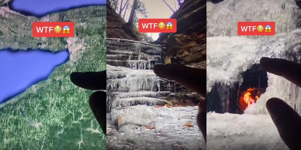 Misteri Air Terjun dengan Api di Dalamnya Terekam Google Earth Akhirnya Terungkap
