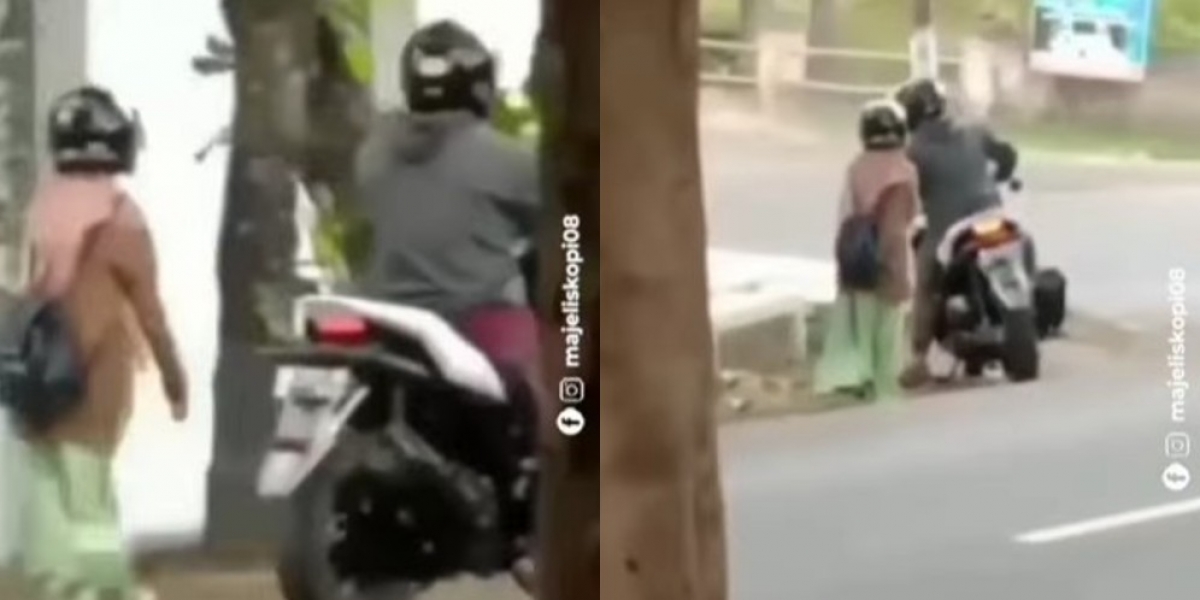 Ngambek Tak Mau Dibonceng Si Cewek Langsung Digotong Ke Atas Motor Oleh Cowoknya Id 4072