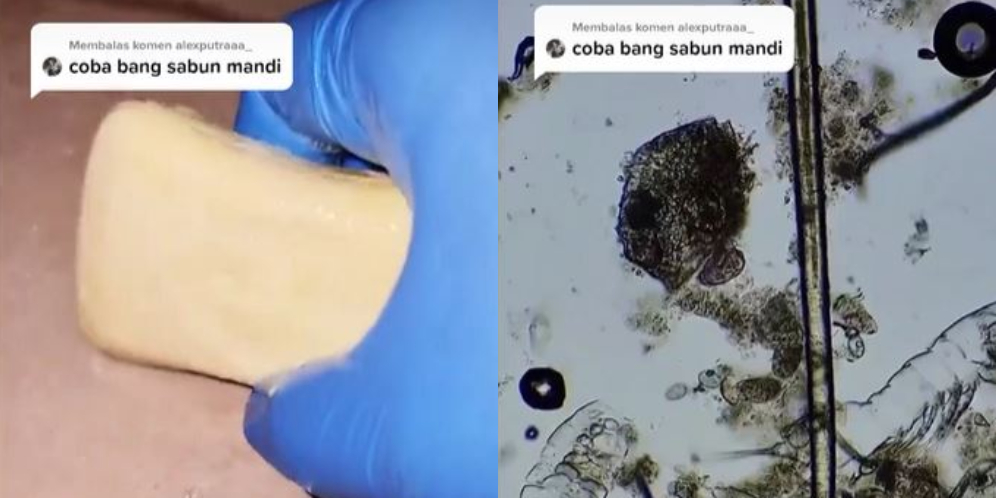 Video Penampakan Mengejutkan Sabun Batang yang Jatuh ke Lantai Kamar Mandi Dilihat di Bawah Mikroskop