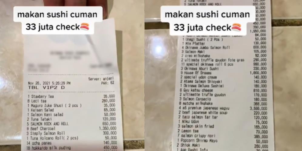 Viral, Pria Pamer Makan Sushi 'Cuma' Habis Rp33 Juta, Netizen: Sama Kayak Biaya Kuliah Gue