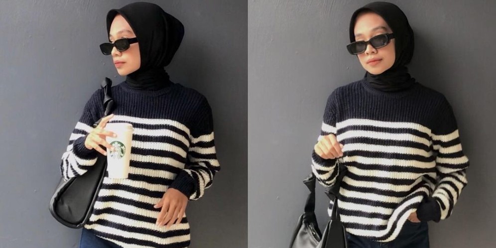 OOTD Hijab Pakai Sweater Rajut, Cocok untuk Musim Hujan