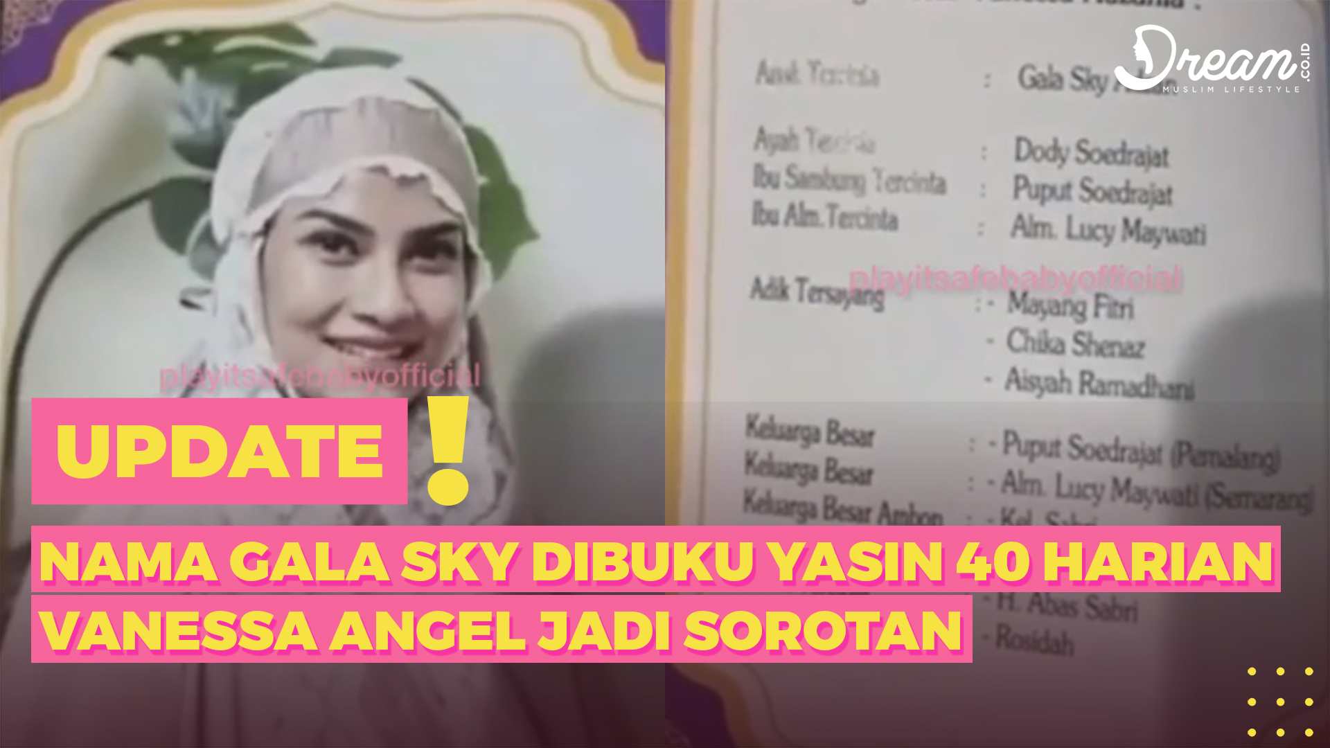 Nama Gala Sky di Buku Yasin 40 Harian Vanessa Angel Jadi Sorotan