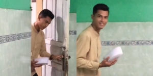 Viral, 'Cristiano Ronaldo' Jadi Marbot Masjid Bersiap Mau Azan