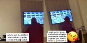 Wanita Ini Ajak Sang Ibu Liburan di Hotel, Reaksinya Saat Lihat Ka’bah Live di Televisi Bikin Mewek