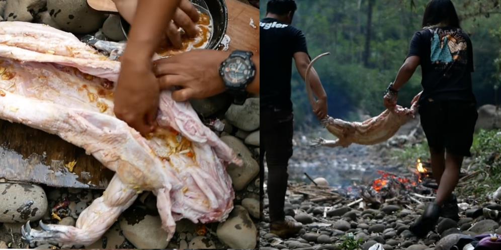 Setelah Menyantap Raja Jin, Dede Inoen Ajak Panji Petualang Mukbang `Banteng Air` Bakar