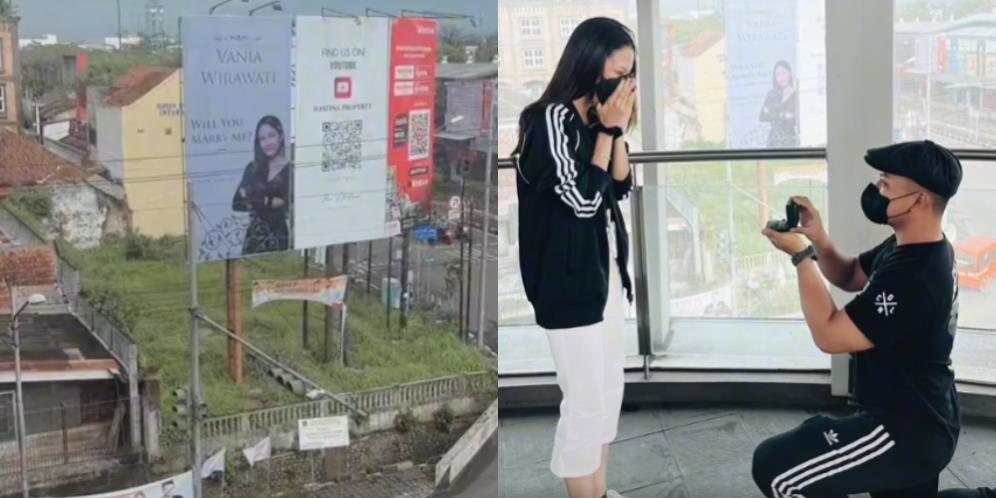 Viral! Banyak yang Mengira Cuma Iklan, Gadis Ini Ternyata Dilamar Pakai Baliho Raksasa