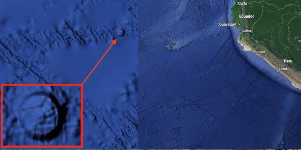 Cakram Mirip UFO Berdiameter 8 Km Terekam Google Earth di Dasar Laut, Diduga Atlantis yang Hilang