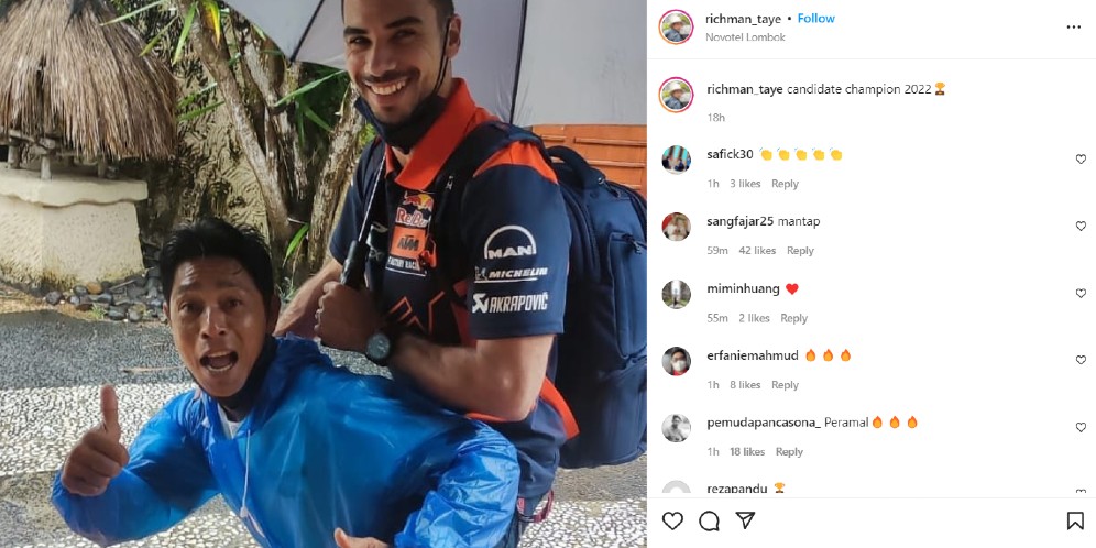 Sosok Risman dan Foto Kocak Berisi Doa yang Bikin Miguel Oliveira Juara MotoGP Mandalika