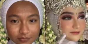 Transformasi Makeup Pengantin Bikin Pangling, Warganet 'Rasanya Nggak Mau Cuci Muka'