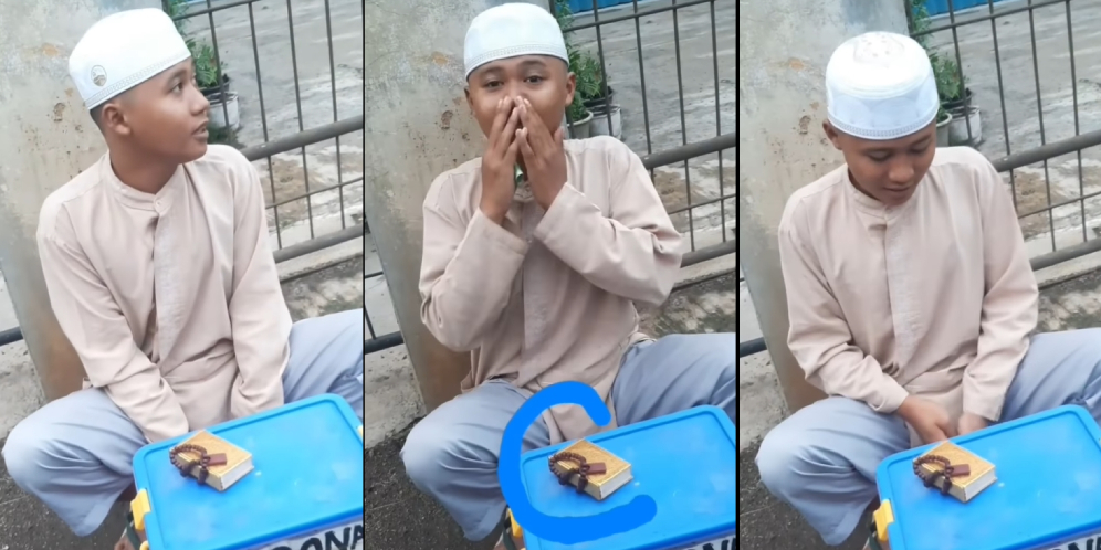 Viral Video Pemuda Penjual Donat Keliling Tunggu Pembeli di Pinggir Jalan Sambil Baca Alquran