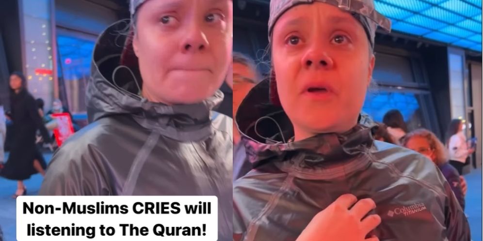 Reaksi Bule Pertama Kali Dengar Ayat Quran di Times Square New York, Menangis hingga Meminta Mushaf