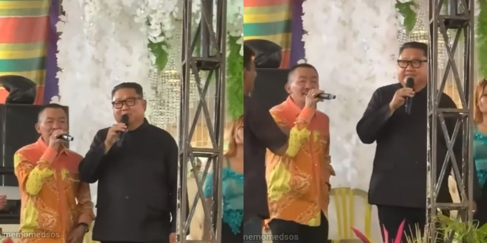 Viral 'Kim Jong-un' Nyanyi Lagu Dangdut di Kondangan, Warganet: Disawer Pake Rudal