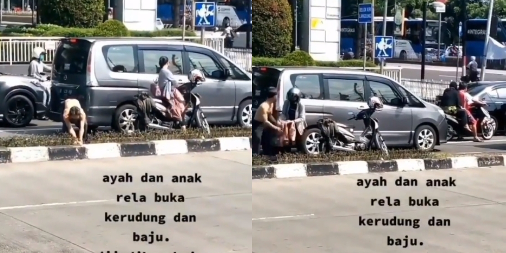 Aksi yang Mulai Langka! Pengendara Motor Lepas Baju Buat Kafan Kucing yang Baru Tertabrak