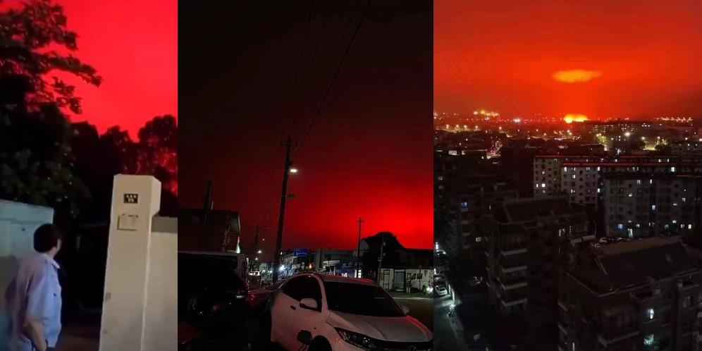 Langit di China Berubah Warna Merah Darah, Warga Geger Kaitkan dengan Pertanda Kiamat