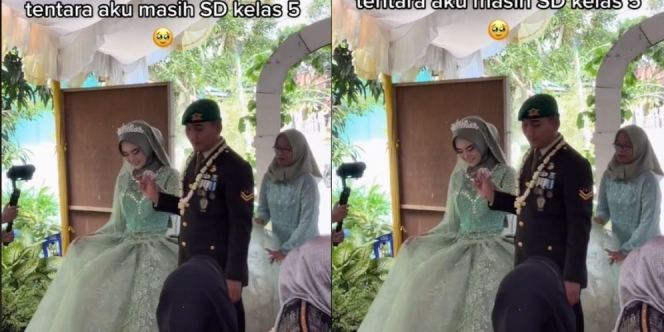 Viral Pernikahan Pasangan Usia Terpaut Jauh, Suami Sudah Jadi Tentara Saat Istri Masih Kelas 5 SD
