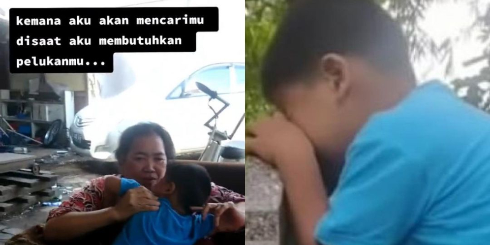 Video Pilu Bocah Laki-Laki Dulu Nangis di Dekapan Ibu, Kini Ganti Peluk Nisannya