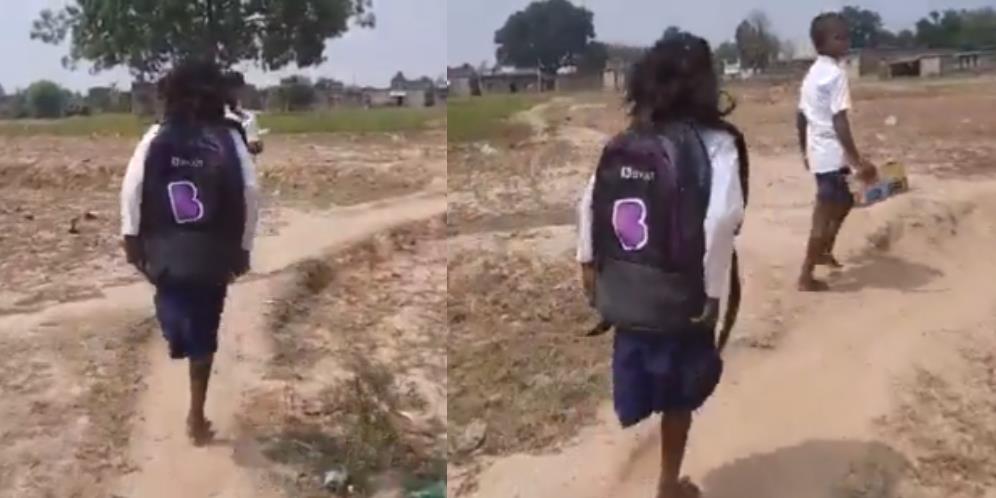 Kisah Gadis Berusia 10 Tahun Berjalan Telanjang Kaki dengan Melompat-lompat ke Sekolah Sejauh Satu Kilometer