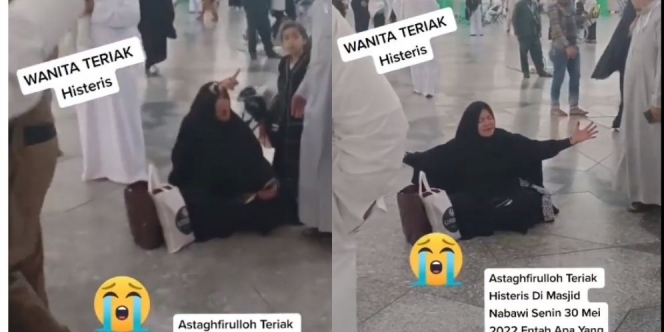 Viral Jemaah Umroh Indonesia Teriak Histeris Sambil Tunjuk Langit di Masjid Nabawi