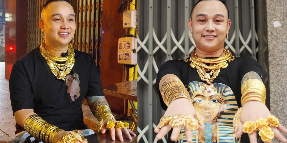 The Real Anak Emas! Pemilik Warung Ini Saban Hari Pakai Perhiasan Emas Lima Kilogram yang Tersebar di Sekujur Tubuhnya