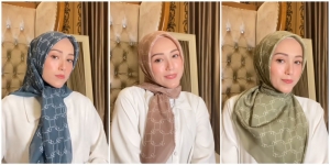 Tutorial Hijab Segi Empat Bermotif Ala Adelia Pasha, Cantik Menawan