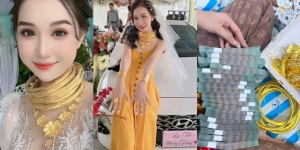 Viral Pengantin Cantik Pamer Perhiasan Emas Bertumpuk di Sekujur Badan & Mahar Uang Tunai Rp600 Juta