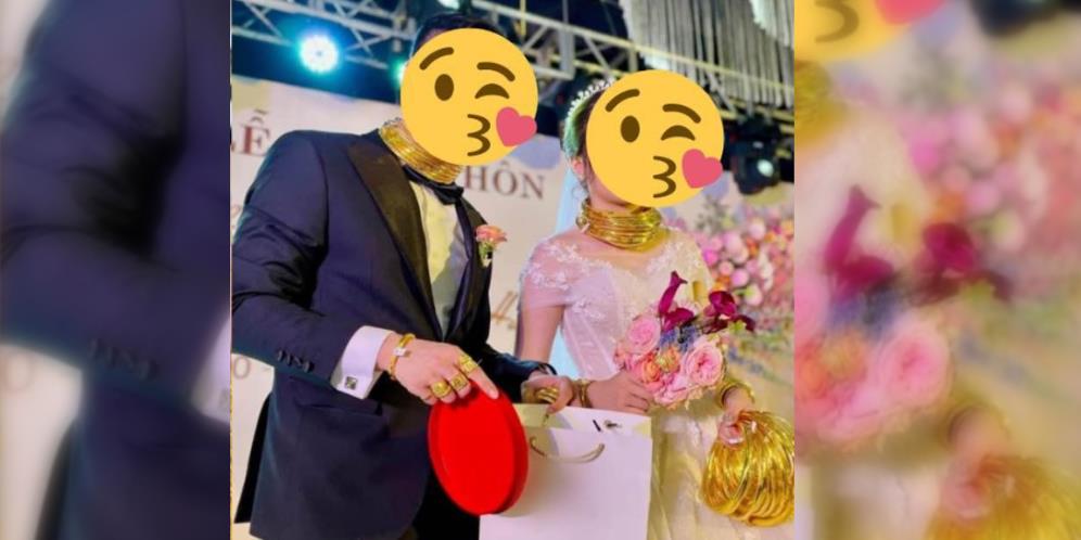 Viral Pasangan Pengantin Pakai Perhiasan Emas Sekujur Tubuh, Sampai Tidak Muat Terpaksa Dijinjing